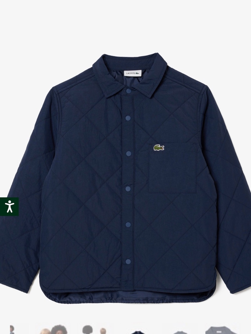 Lacoste Navy Kids' Quilted Plaid Overshirt